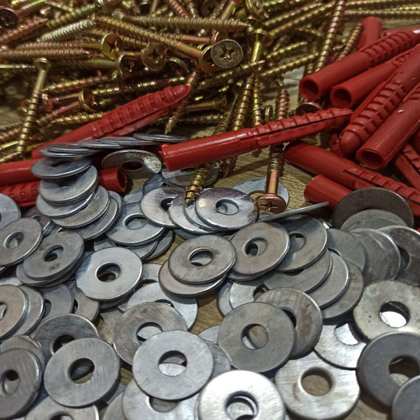 پیچ رول پلاک و واشر نمره ۶ و ۸